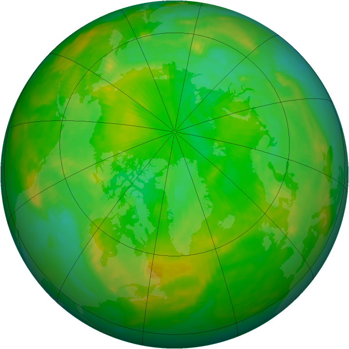 Arctic ozone map for 13 July 1981